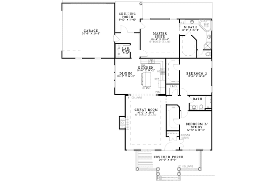 Floor Plan - Main Floor for Classical House Plan #17-2992 - 3 bed, 2 bath