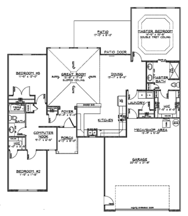 Home Plan - Ranch Floor Plan - Main Floor Plan #1064-6
