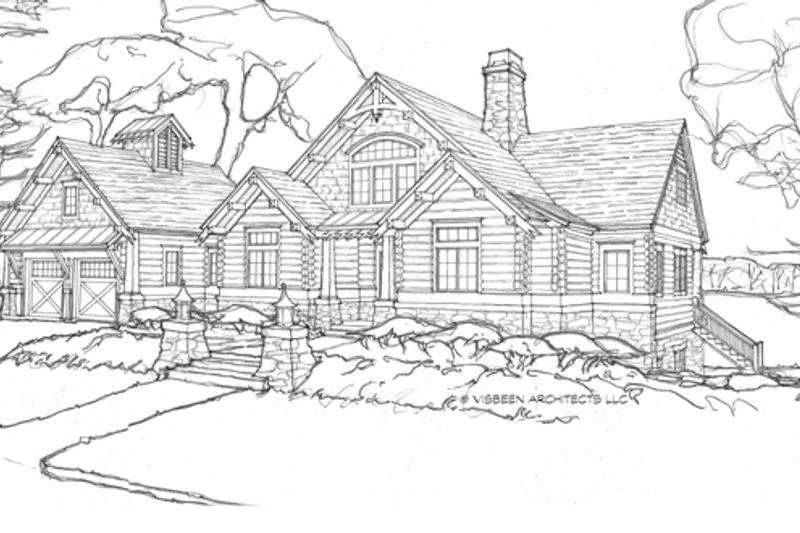 Dream House Plan - Exterior - Front Elevation 3 for Log House Plan #928-263 - 5 bed, 4.5 bath