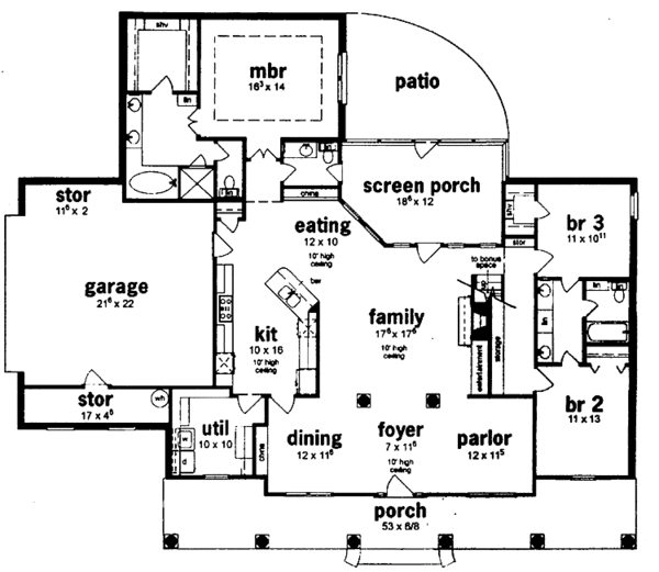 House Design - Classical Floor Plan - Main Floor Plan #36-542
