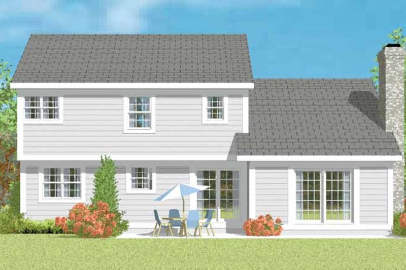 Home Plan - Exterior - Rear Elevation for Traditional House Plan #72-1076 - 3 bed, 2.5 bath