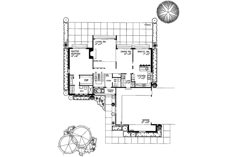 Home Plan - Floor Plan - Main Floor for Tudor House Plan #72-800 - 3 bed, 2.5 bath