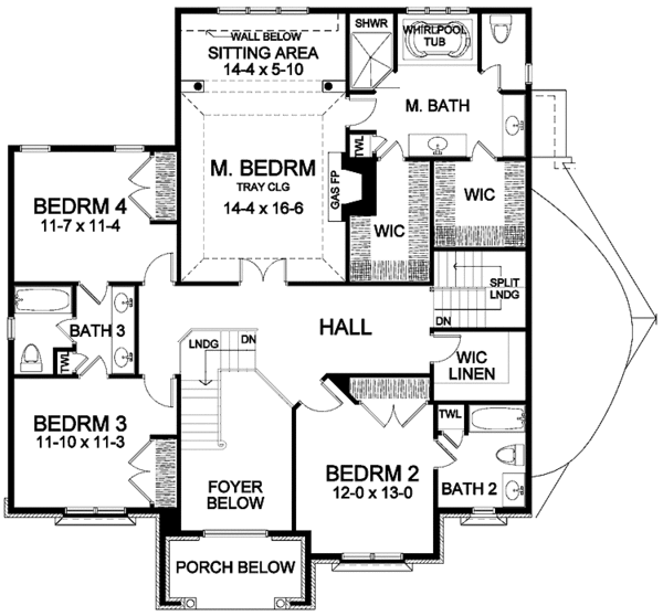 Home Plan - Classical Floor Plan - Upper Floor Plan #328-414