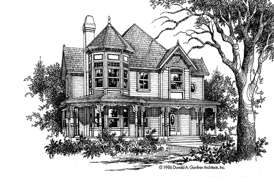 Exterior - Front Elevation 3 for Victorian House Plan #929-306 - 3 bed, 2.5 bath