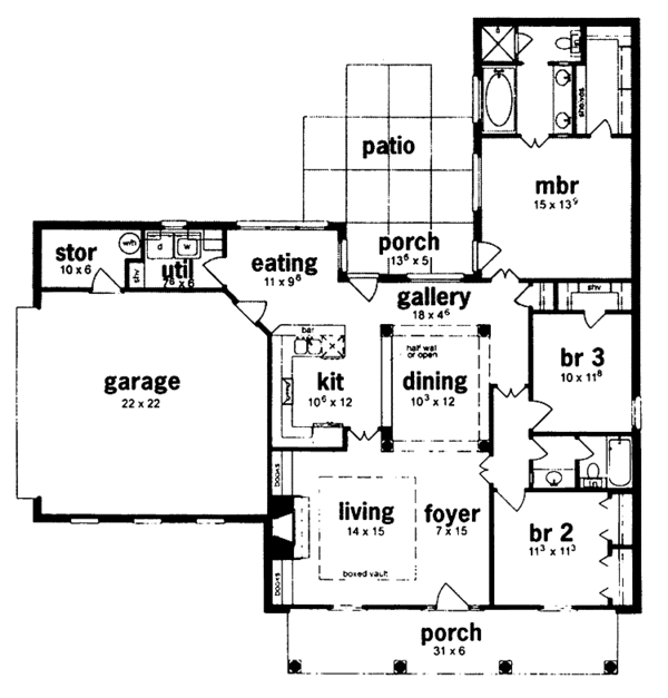 House Plan Design - Classical Floor Plan - Main Floor Plan #36-523