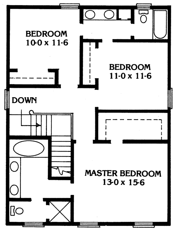 Dream House Plan - Victorian Floor Plan - Upper Floor Plan #1014-2