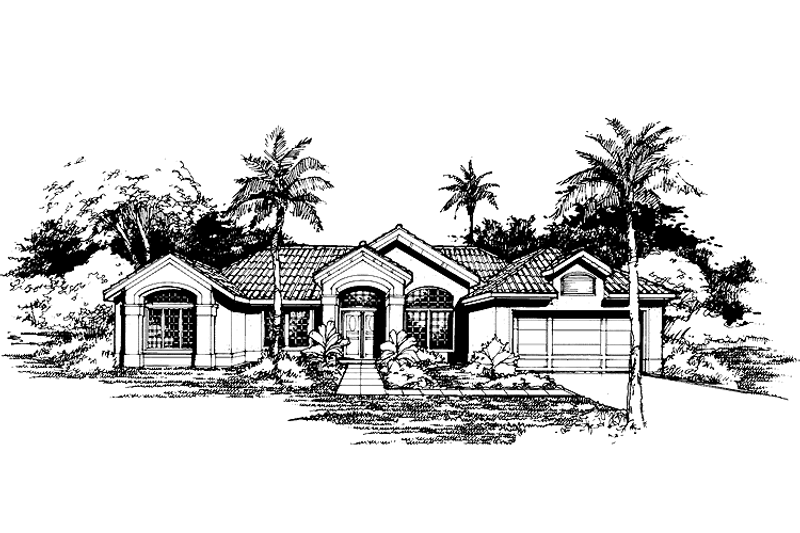 House Design - Mediterranean Exterior - Front Elevation Plan #320-948