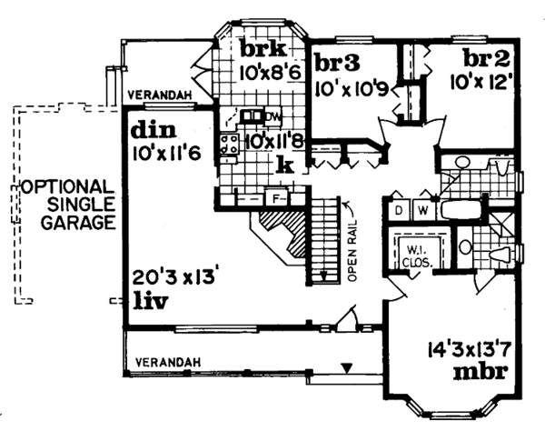 House Blueprint - Ranch Floor Plan - Main Floor Plan #47-721