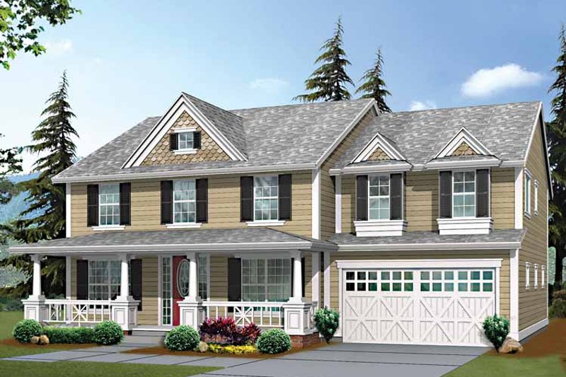 House Plan Design - Exterior - Front Elevation 3 for Country House Plan #132-438 - 4 bed, 2.5 bath