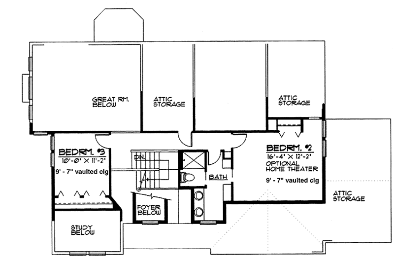 Architectural House Design - Floor Plan - Upper Floor for Country House Plan #997-5 - 3 bed, 2.5 bath
