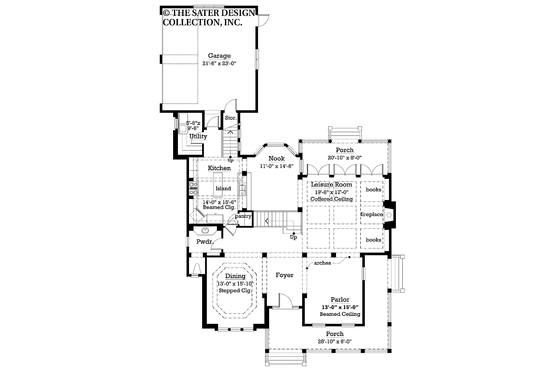 Floor Plan - Main Floor for Country House Plan #930-199 - 3 bed, 3.5 bath