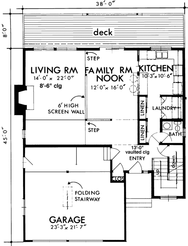 Architectural House Design - Prairie Floor Plan - Main Floor Plan #320-1334