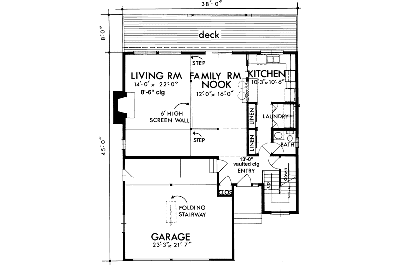 Home Plan - Floor Plan - Main Floor for Prairie House Plan #320-1334 - 3 bed, 2.5 bath