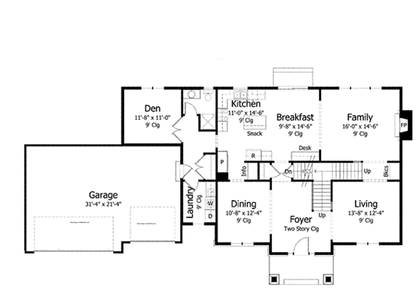 House Blueprint - Country Floor Plan - Main Floor Plan #51-1013