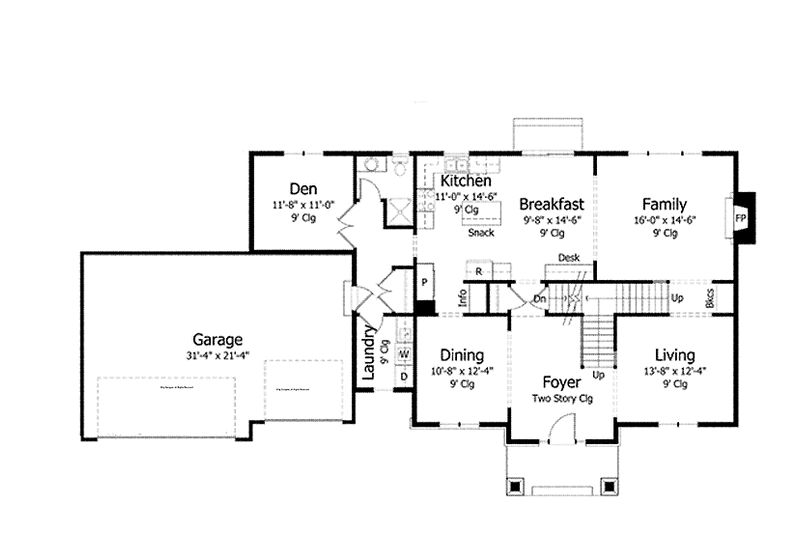 Home Plan - Floor Plan - Main Floor for Country House Plan #51-1013 - 4 bed, 3 bath