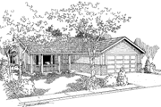 Ranch Style House Plan - 3 Beds 2 Baths 1456 Sq/Ft Plan #60-1033 
