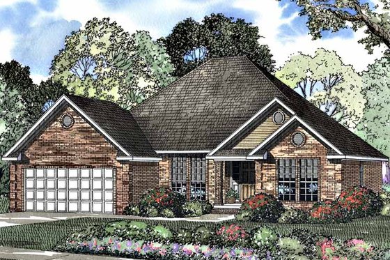 Exterior - Front Elevation 3 for Ranch House Plan #17-3179 - 4 bed, 2 bath