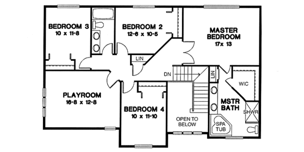 Dream House Plan - Country Floor Plan - Upper Floor Plan #966-43