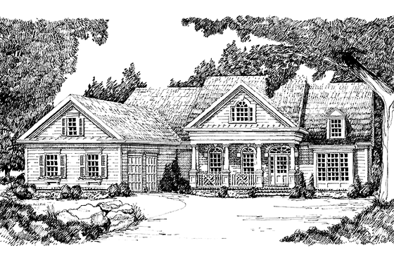 Exterior - Front Elevation 3 for Country House Plan #927-596 - 4 bed, 2.5 bath