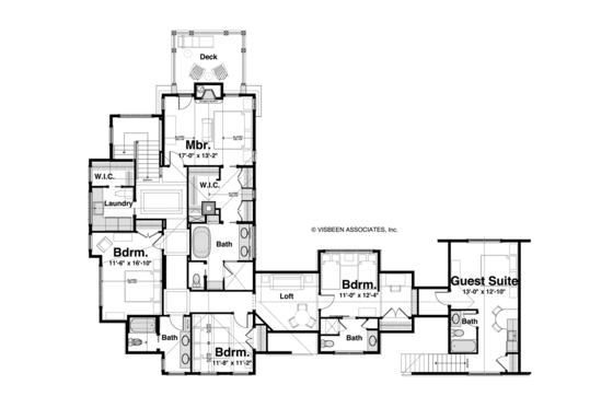Floor Plan - Upper Floor for Craftsman House Plan #928-185 - 4 bed, 3.5 bath