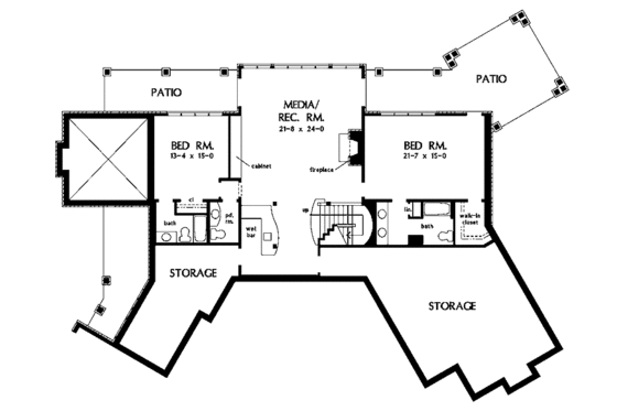 Floor Plan - Lower Floor for Craftsman House Plan #929-800 - 5 bed, 4 bath