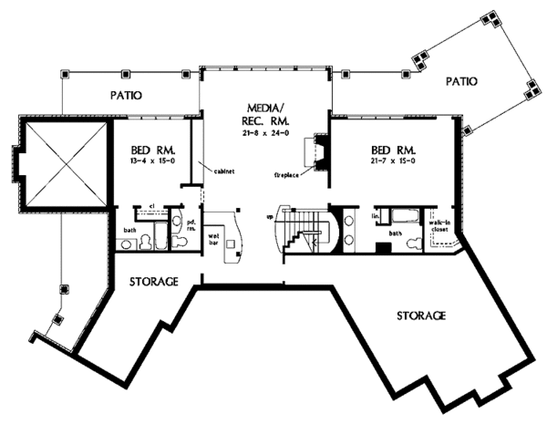 House Plan Design - Craftsman Floor Plan - Lower Floor Plan #929-800