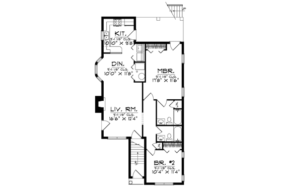 Floor Plan - Main Floor for Colonial House Plan #70-1393 - 4 bed, 4 bath