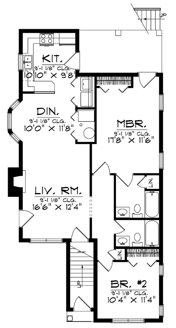House Design - Colonial Floor Plan - Main Floor Plan #70-1393