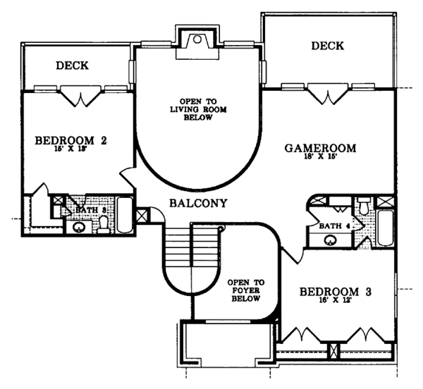 Architectural House Design - Country Floor Plan - Upper Floor Plan #952-22