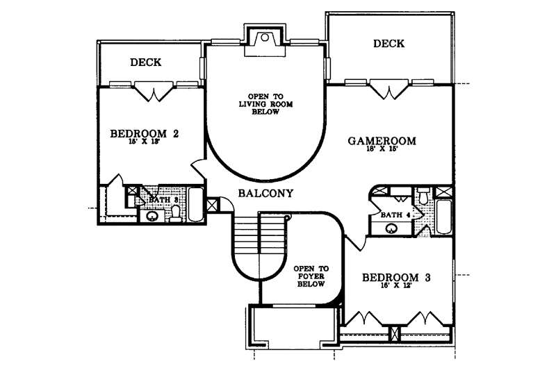 Dream House Plan - Floor Plan - Upper Floor for Country House Plan #952-22 - 4 bed, 4 bath
