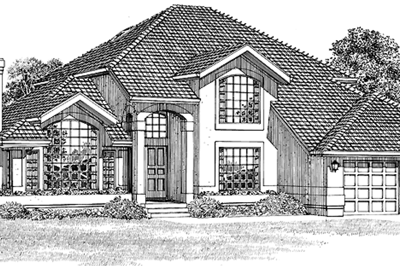 House Blueprint - Exterior - Front Elevation 3 for Traditional House Plan #47-1013 - 3 bed, 2.5 bath