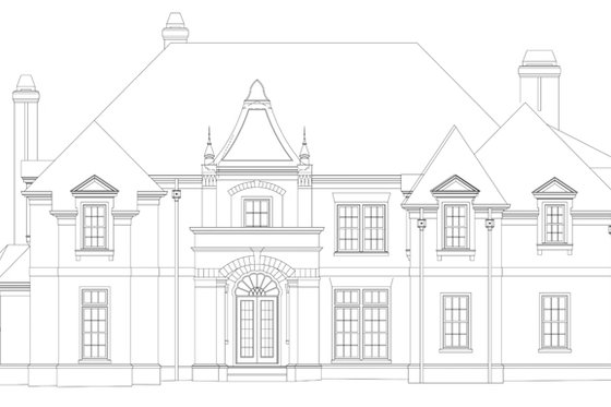 Exterior - Front Elevation 4 for European House Plan #119-419 - 4 bed, 4.5 bath