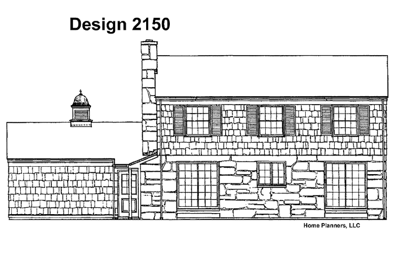 Home Plan - Exterior - Rear Elevation for Country House Plan #72-588 - 5 bed, 2.5 bath