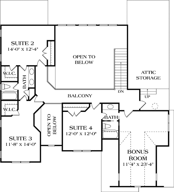 House Plan Design - Craftsman Floor Plan - Upper Floor Plan #453-557