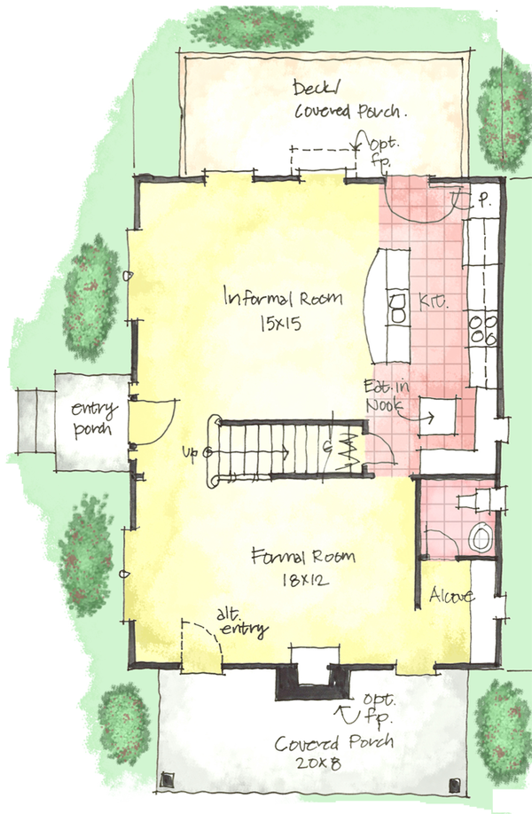 Home Plan - Colonial Floor Plan - Main Floor Plan #1053-37
