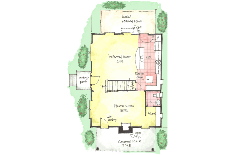 Home Plan - Floor Plan - Main Floor for Colonial House Plan #1053-37 - 3 bed, 2.5 bath