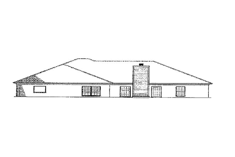 Dream House Plan - Exterior - Rear Elevation for Ranch House Plan #17-2734 - 4 bed, 2 bath