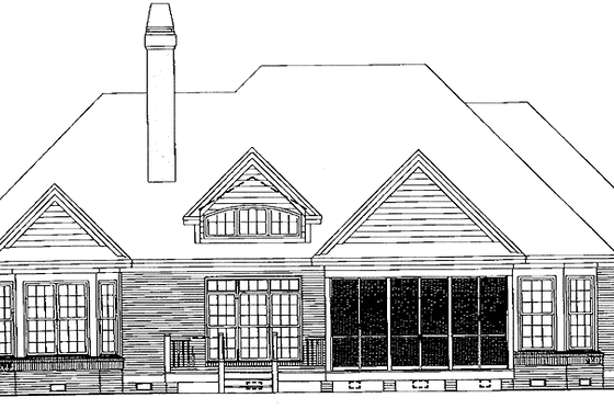 Exterior - Rear Elevation for Country House Plan #929-299 - 3 bed, 2.5 bath
