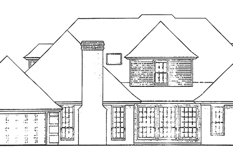 Dream House Plan - Exterior - Rear Elevation for Country House Plan #310-1053 - 4 bed, 3.5 bath