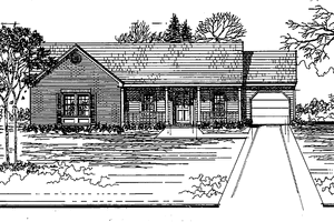 Country Exterior - Front Elevation Plan #30-324