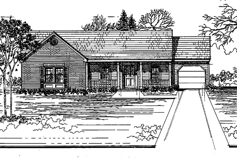 Architectural House Design - Country Exterior - Front Elevation Plan #30-324