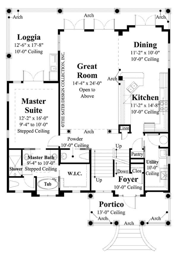 House Plan Design - Mediterranean Floor Plan - Upper Floor Plan #930-411