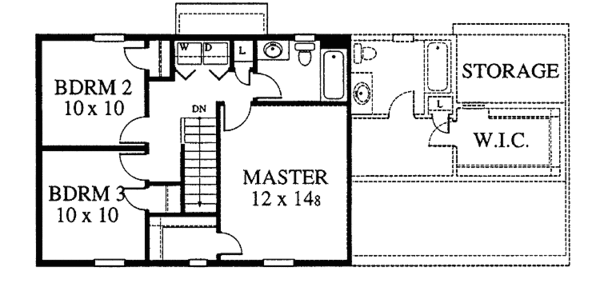 Architectural House Design - Classical Floor Plan - Upper Floor Plan #1053-1