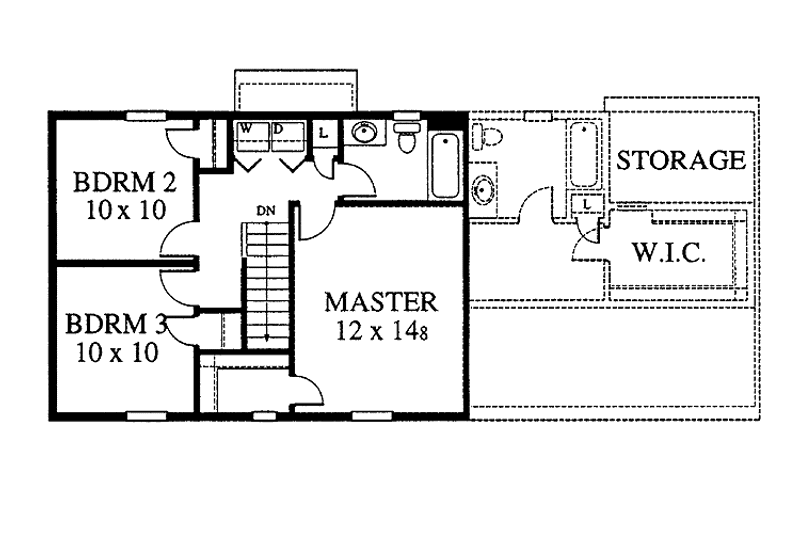Home Plan - Floor Plan - Upper Floor for Classical House Plan #1053-1 - 3 bed, 1.5 bath