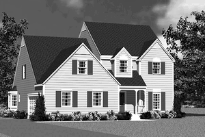 Colonial Exterior - Front Elevation Plan #72-1122
