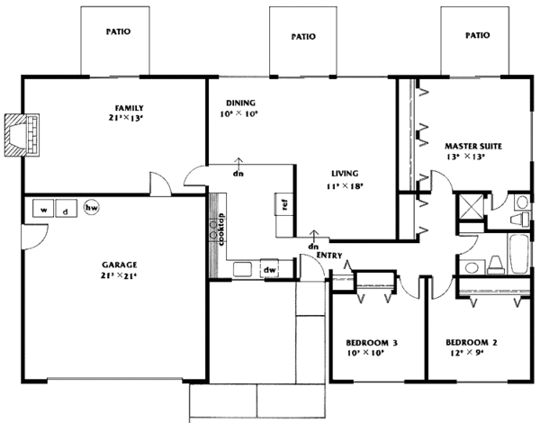 House Plan Design - European Floor Plan - Main Floor Plan #60-853