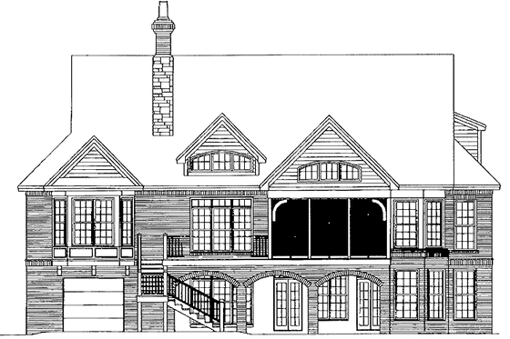Exterior - Rear Elevation 4 for Craftsman House Plan #929-407 - 4 bed, 3.5 bath