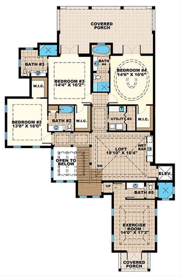 Dream House Plan - Country Floor Plan - Upper Floor Plan #1017-157