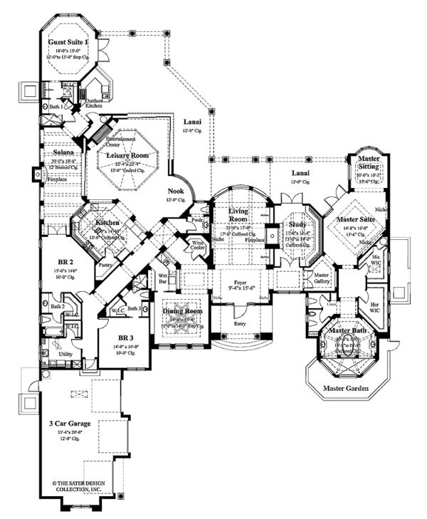 Architectural House Design - Mediterranean Floor Plan - Main Floor Plan #930-98