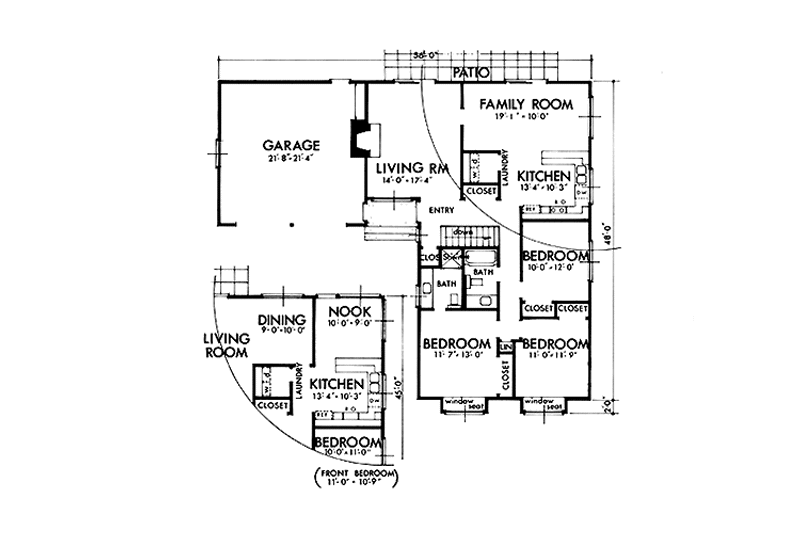 Dream House Plan - Floor Plan - Main Floor for Prairie House Plan #320-1393 - 3 bed, 2 bath
